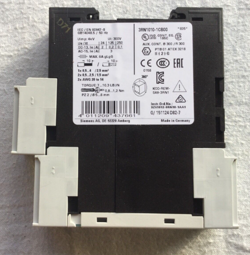 Siemens 3RN1010-1CB00 Thermistor Motor Protection Tripping Unit 24V AC/DC - Imagen 2 de 3