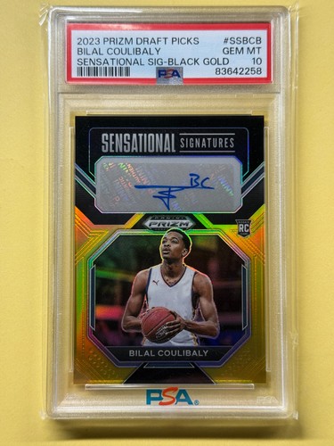 BILAL COULIBALY 2023 Prizm Draft Picks 3/5 BLACK GOLD rookie auto PSA 10 France