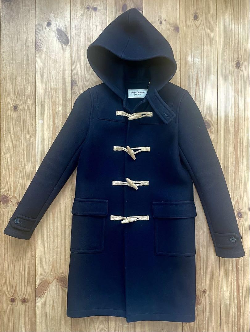 Cappotto Saint Laurent Paris Duffle Hedi Lana Taglia S Nero Made in France