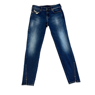 Damen Diesel Jeans Slim Fit Low Rise W28 L29 Stretch Blue Wash Zip Fly D-Jevel
