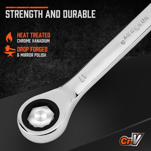 8-Piece Metric Ratcheting Wrench Set | Ratchet Combination Wrench Set with Or... - Picture 4 of 8