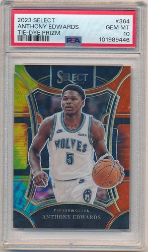 ANTHONY EDWARDS 2023/24 PANINI SELECT #364 TIE DYE PRIZMS #17/25 PSA 10 GEM MINT