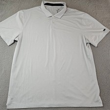 Nike Dri-Fit Vapor Tiger Woods Collection Polo Shirt Mens XL Grey Striped Golf