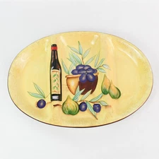 Vintage 2003 Housewares International Antipasto Ceramic Divided Snack Tray 17"