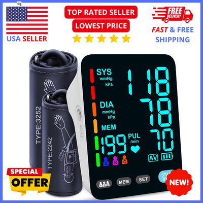 #ad Automatic Blood Pressure Monitor – Upper Arm Large Cuff LED Display $59.99