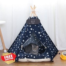 Mooipet Pet Teepee Tent Dog Cat Bed 20x20x24in Cushion Washable