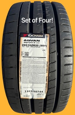 FOUR BRAND NEW 265/35ZR20 (99Y) Yokohama ADVAN Sport V107 Tires 2653520