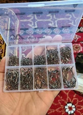 500Pcs Carbon Steel Circle Hooks Assortment, Multi-Size for Saltwater & Freshwat