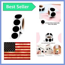 500 Count Black Circle Color Coding Labels - 3/4" for Easy Marking
