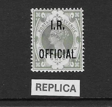 GB: SGO15: 1s Dull Green: INLAND REVENUE OFFICIAL: REPLICA