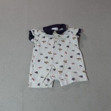 Ralph Lauren Romper Boys 3-6 Months White Patriotic Bear Polo One Piece Print
