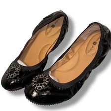 Lindsay Phillips Karina Ballet Flats Interchangeable Snap Shoes Black Sz 7