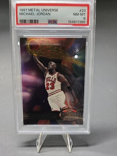 1997 METAL UNIVERSE #23 MICHAEL JORDAN - PSA 8 - NM-MT - RARE -SP
