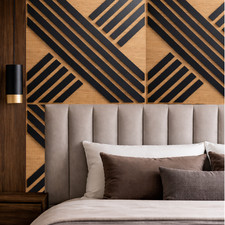 3D Black Wood Slat Wall Panel | Modern Loft Industrial Wall Decor | Wooden Slat