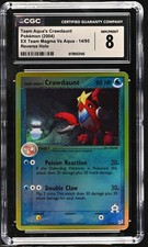CGC 8 Team Aqua's Crawdaunt 14/95 EX Team Magma Vs Aqua Reverse Holo Pokemon