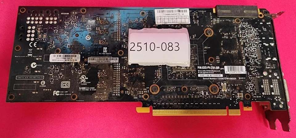 EVGA NVIDIA GeForce GTX 780 3GB GDDR5 Graphics Card P/N: 03G-P4-2781-BR - Image 4 of 4