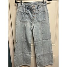 Old Navy girls, high-rise baggy wide leg jeans size 14