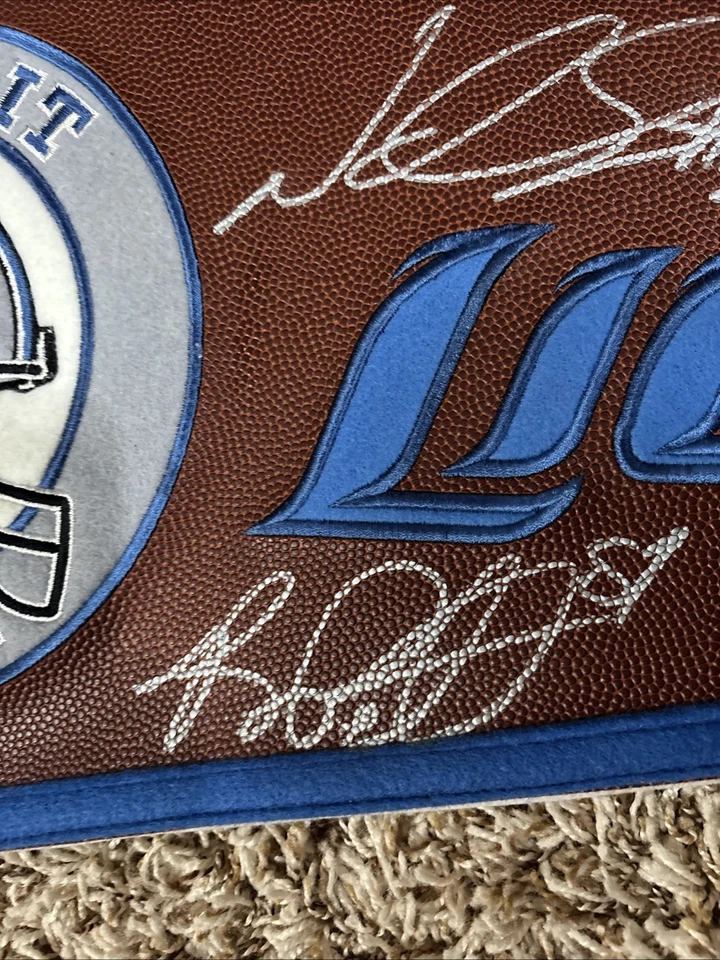 Autógrafo firmado por Ndamukong Suh Detroit Lions con banderín Brandon Pettigrew Foto 3 de 4