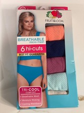 Fruit Of The Loom Hi-Cuts Underwear Women Size 7/Large Micro-Mesh Breathable New