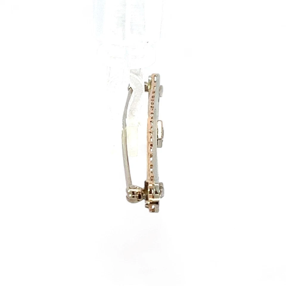 14k White and Rose Gold Brilliant Cut Diamond Antique-Style Brooch (KS1027739) - Image 4 of 4