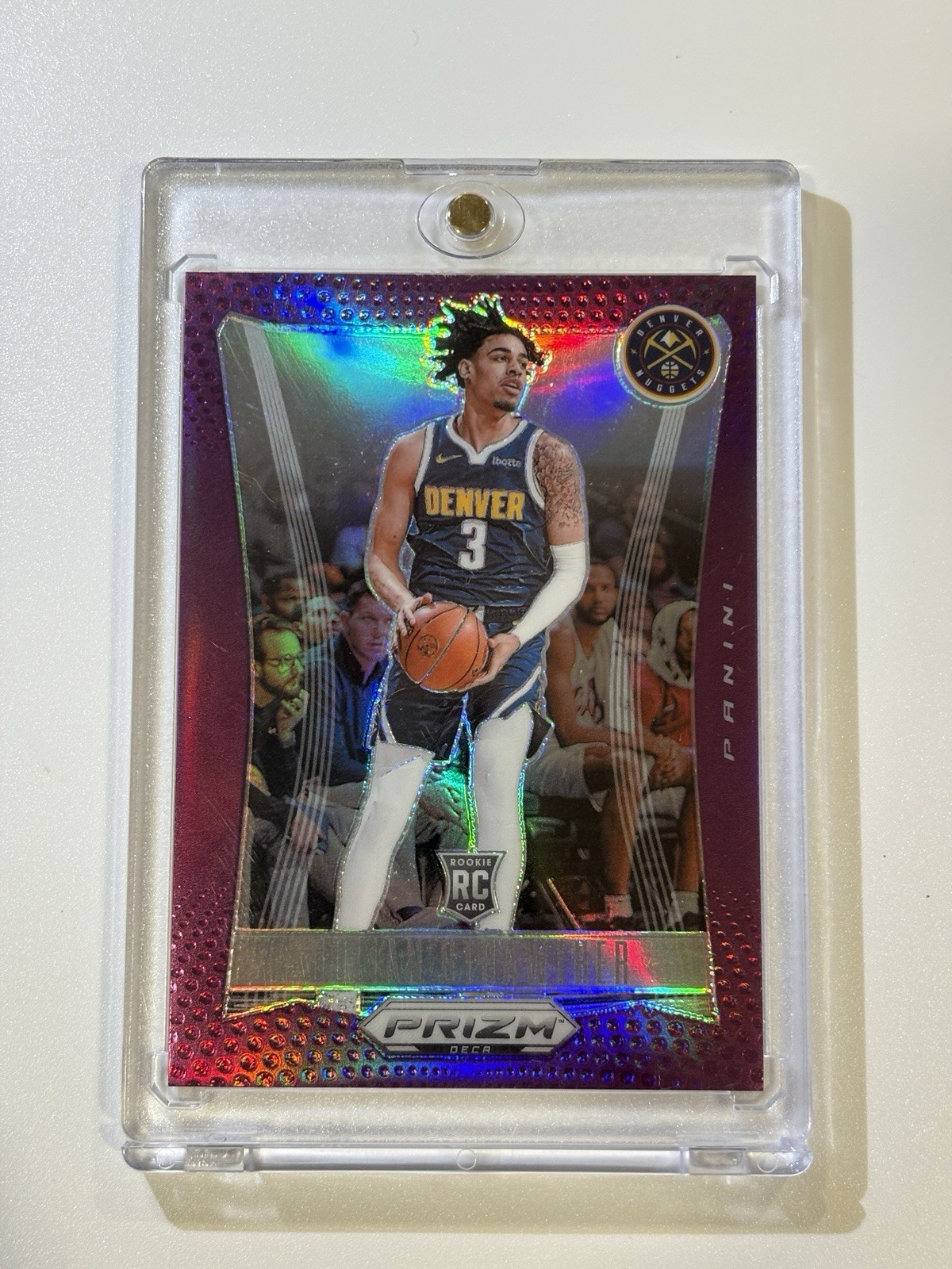 2023-24 Panini Prizm Deca - Julian Strawther #298 Purple Prizm /99 (RC) Nuggets