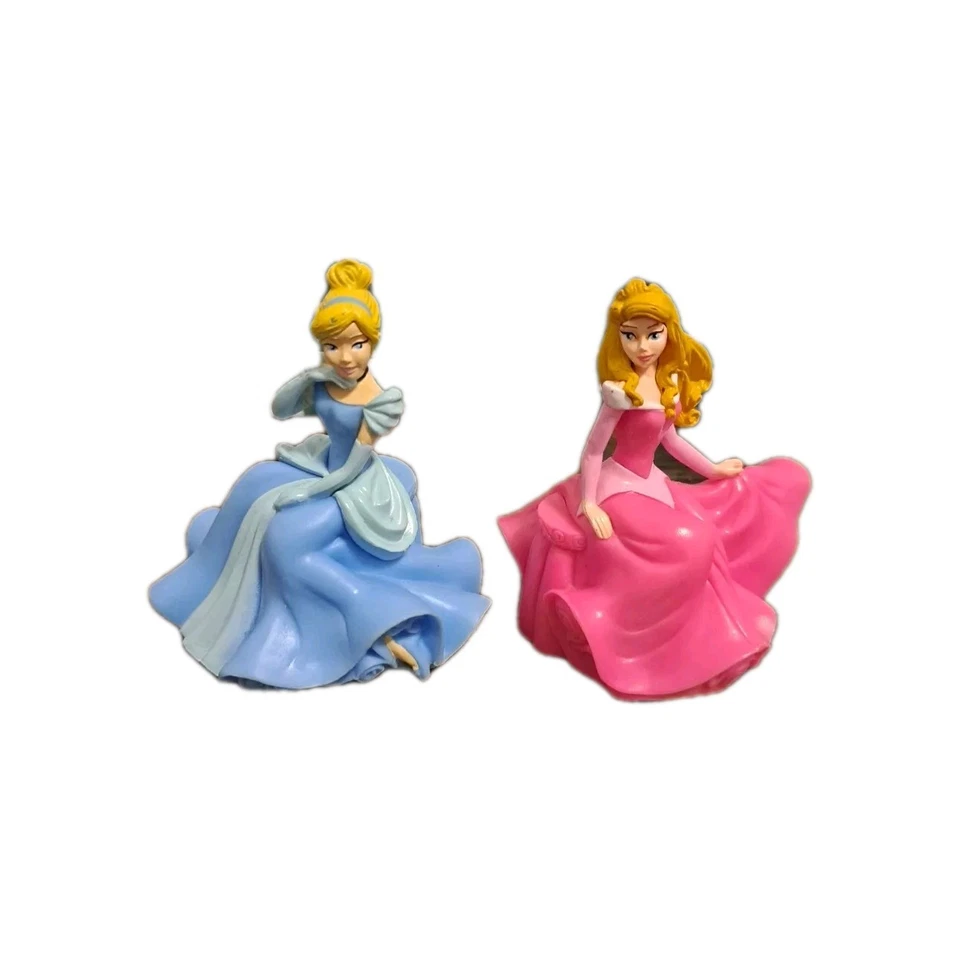 Lot (2) Disney Princess Birthday Cake Topper Belle, Cinderella - Photo 1/4