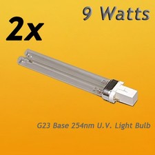 2pcs 9W 9 WATT UV UVC PL-S9/TUV G23 Base Light Bulb