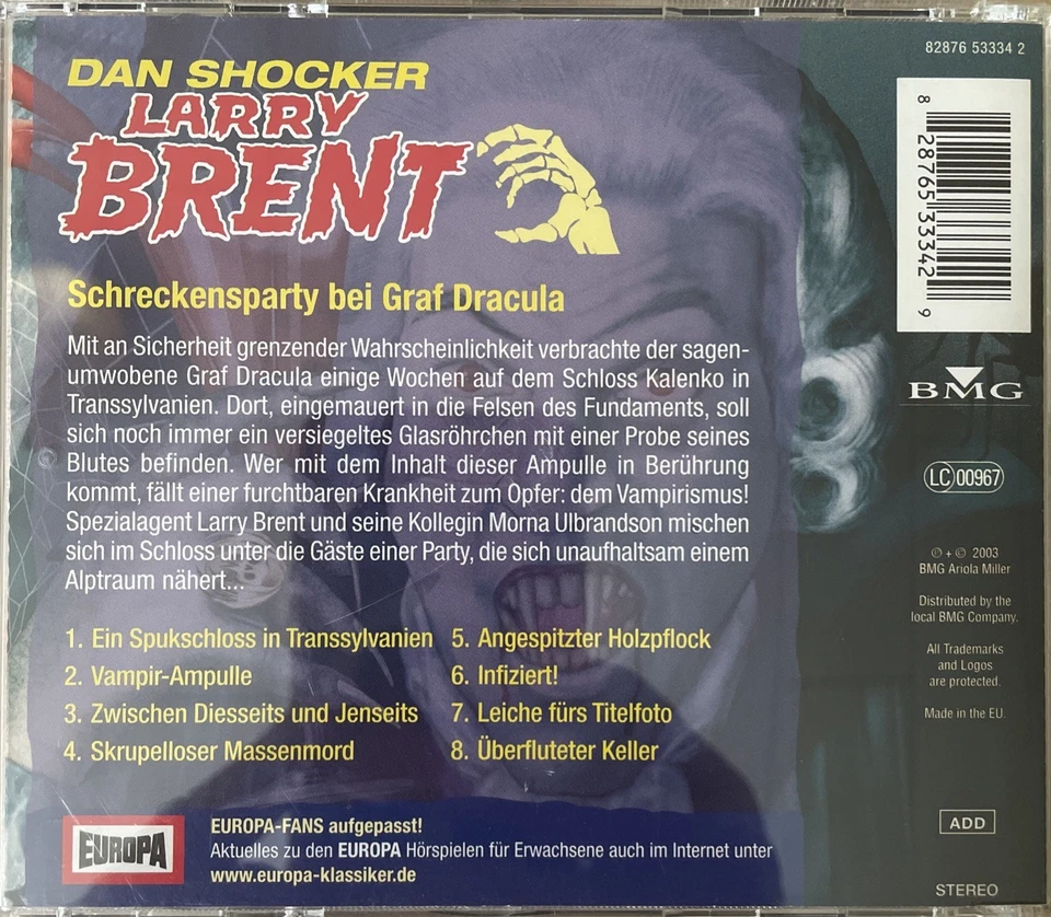 Larry Brent - Dan Shocker - Europa - Schreckensparty bei Graf Dracula CD - 18 - Bild 2 von 2