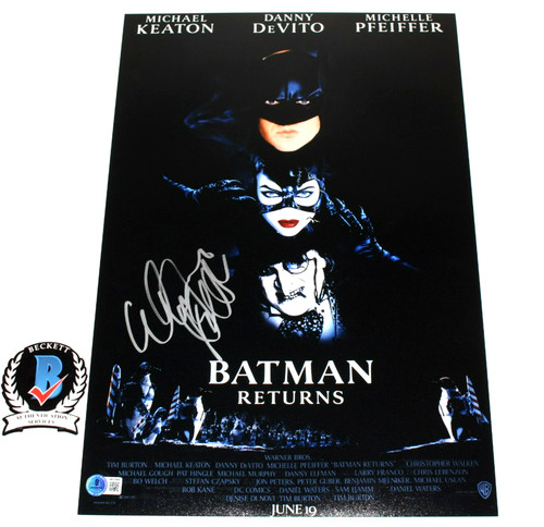 DANNY DEVITO SIGNED BATMAN RETURNS 12x18 MOVIE POSTER BECKETT COA PENGUIN ACTOR