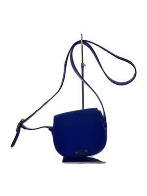 repetto Shoulder Bag Leather BLU Solid Color