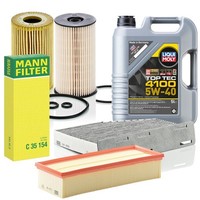 Inspektionspaket Mann-Filter Filtersatz Liqui Moly 5W-40 FüR VW Skoda Seat Seat