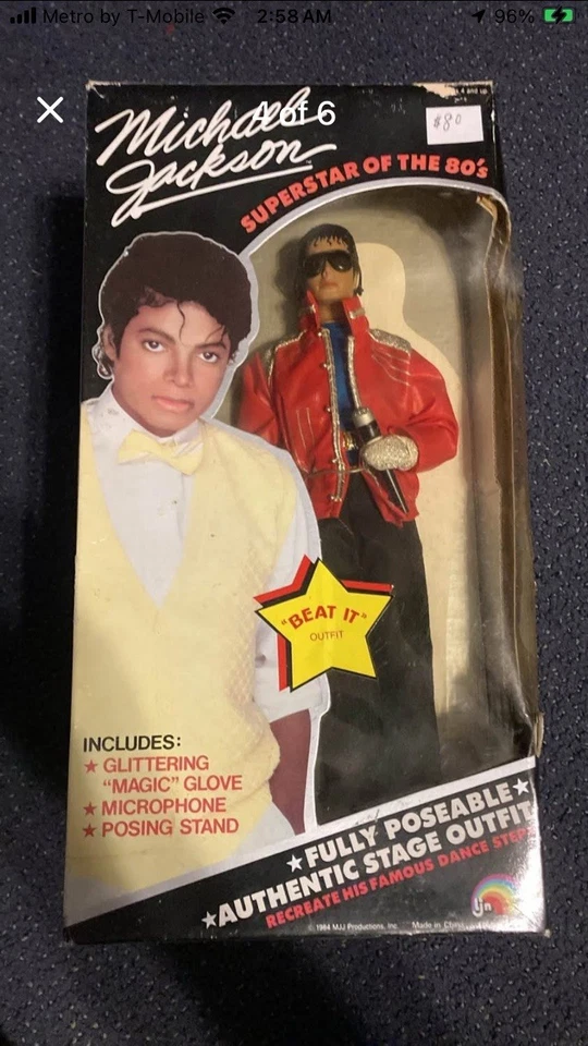 "Figuras de acción Michael Jackson raras de 12"" con accesorios 4 muñecas nuevas en paquete" Foto 3 de 4