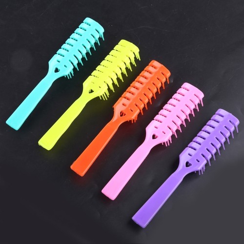 Curved Vented Nylon Bristles Styling Hair Brush for Long Thick Tangles Hair - Picture 7 of 8