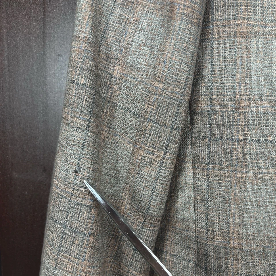 Personal Collections Blazer Women’s 8 Gray Pink Plaid Double Breasted Lined - Image 2 of 4