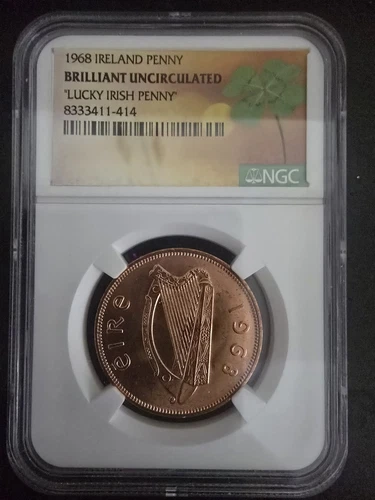 Ireland 1968 "Lucky Irish Penny" Brilliant Uncirculated NGC 8333411-414
