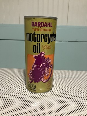 Vintage NOS Bardahl Motorcycle Oil Can 16oz FULL- Unopened Two Stroke Metal