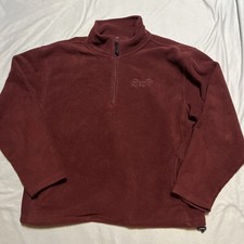 Old Navy Burgundy/Red Quarter Zip Fleece Pullover Mock Neck Men  s XL Sweater