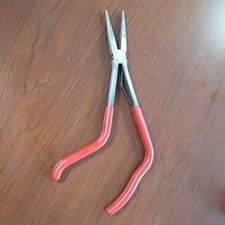 Needle Nose Pliers Long Reach Straight Jaw Red Handle Hand Tool
