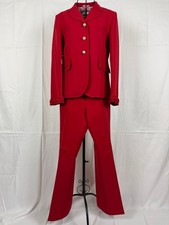 GUCCI BY ALESSANDRO MICHELE RED RUFFLED DETAIL TROUSERS SUIT
