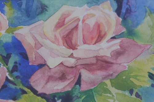 ARTIST DONNA SCHWENIG SIGNED ORIGINAL WATERCOLOR OF PINK ROSES, MATTED - Picture 3 of 6