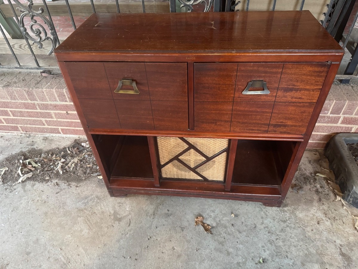 1949 philco radio and record player floor model console