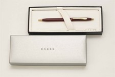 Penna a sfera Cross Century classica bordeaux e oro 23kt nuova regalo papà insegnante