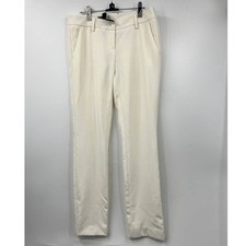 Love Moschino Womens Flat Front Casual Pant Straight Legs Cream White Size 6