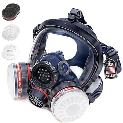 Full Face Organic Vapor Respirator - Protective Eye & Nose Shield with Anti-F...