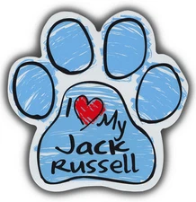 Scribble Paw Dog Magnets: I LOVE MY JACK RUSSELL TERRIER | Cars, Refrigerators