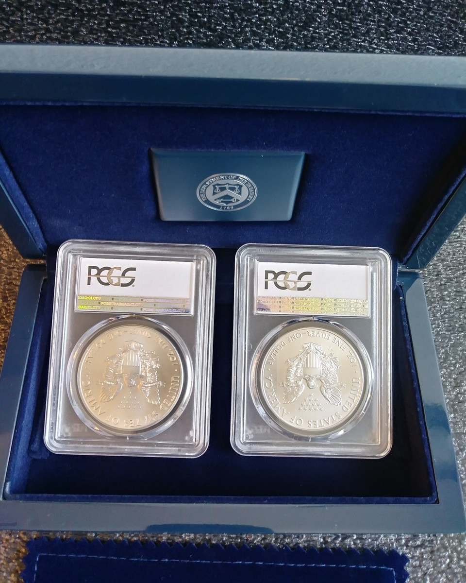 2017 (P) & W. Mint Silver American Eagles PCGS MS70 and Burnished