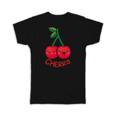 Gift T-Shirt : Cherry Funny Faces Cherries Berry Smiles Cute Art Print Kitchen