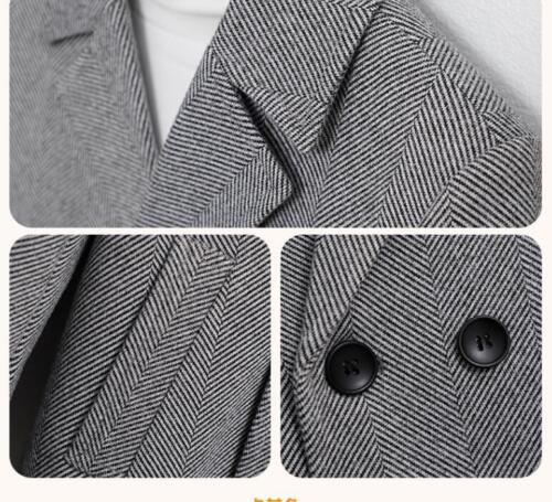 New Fall/ Winter Boys Woolen Jacket Kids Children Casual Thick Coat Outerwear - Imagen 7 de 14