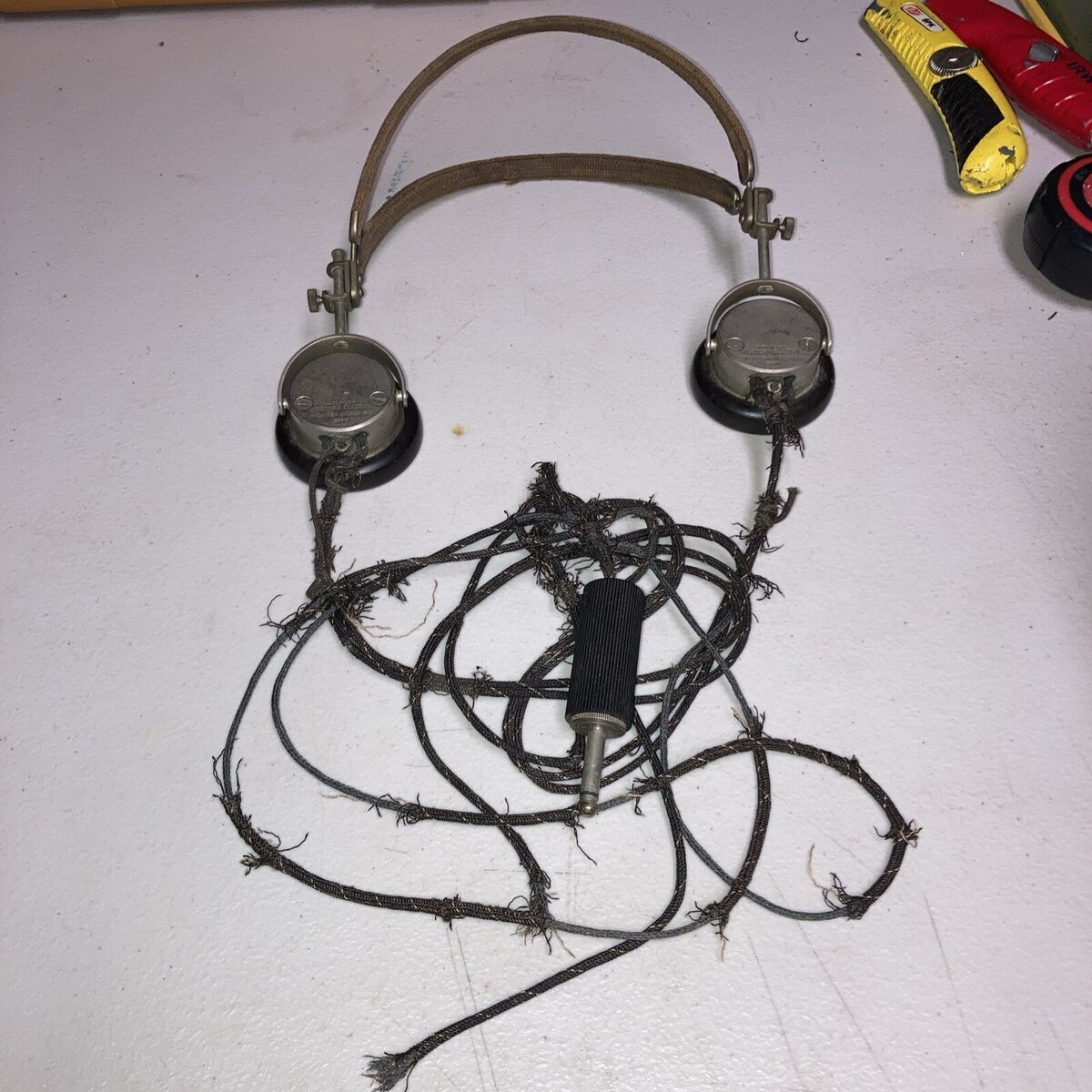 Antique WW1 Western Electric 509W 1100 Headphones Military Antique WW1 Western Electric 509W 1100 Headphones Military