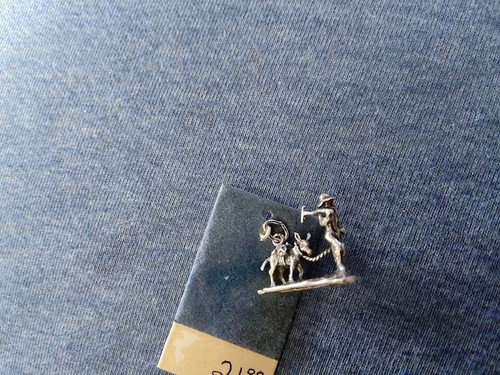 SUPER! Estate 50s-60s NOC Ster CHARM: 3D MINER Pack MULE Pick Ax /fine details!! - Picture 4 of 15